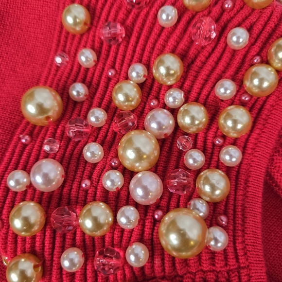 Anthropologie Moth Pink Brienne Beaded Knit Top - Picture 5 of 12